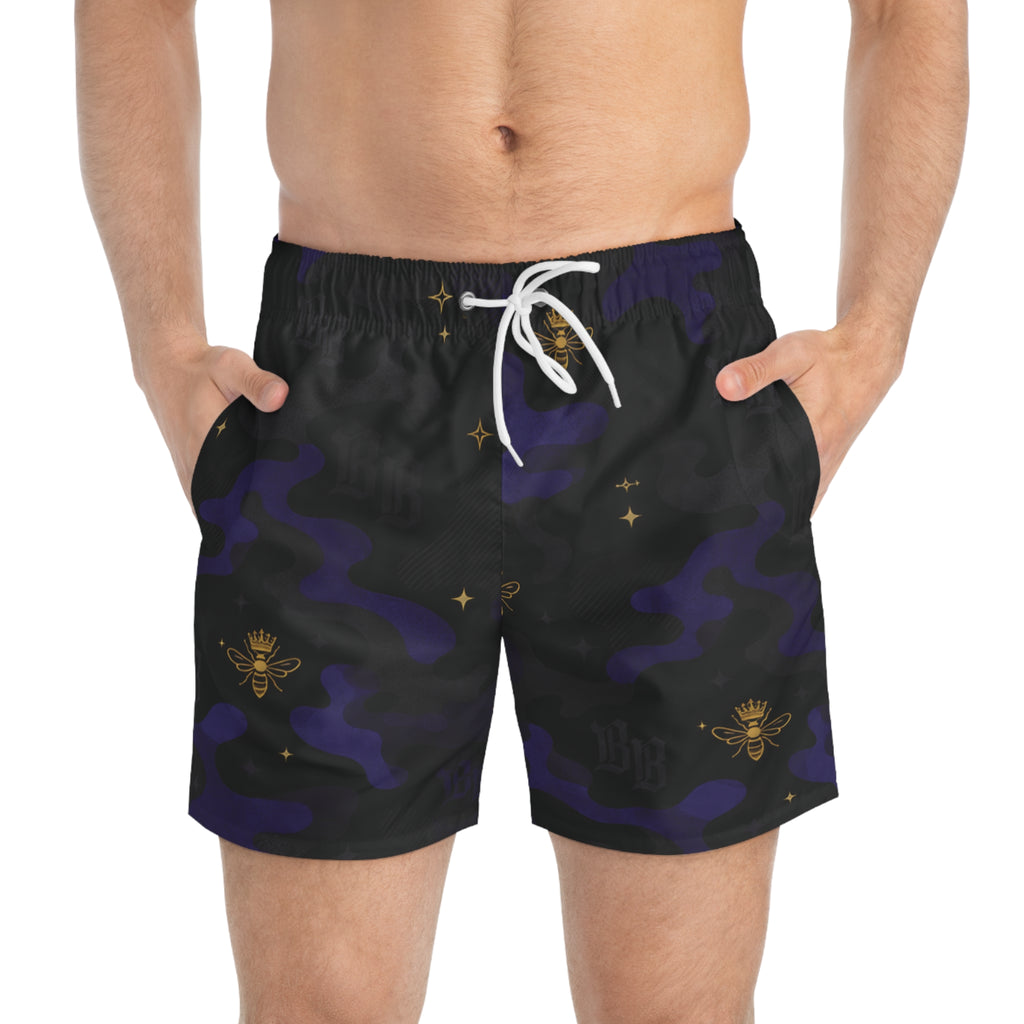 BeeBreezy Black Label Men's Royal Camo Swim Trunks