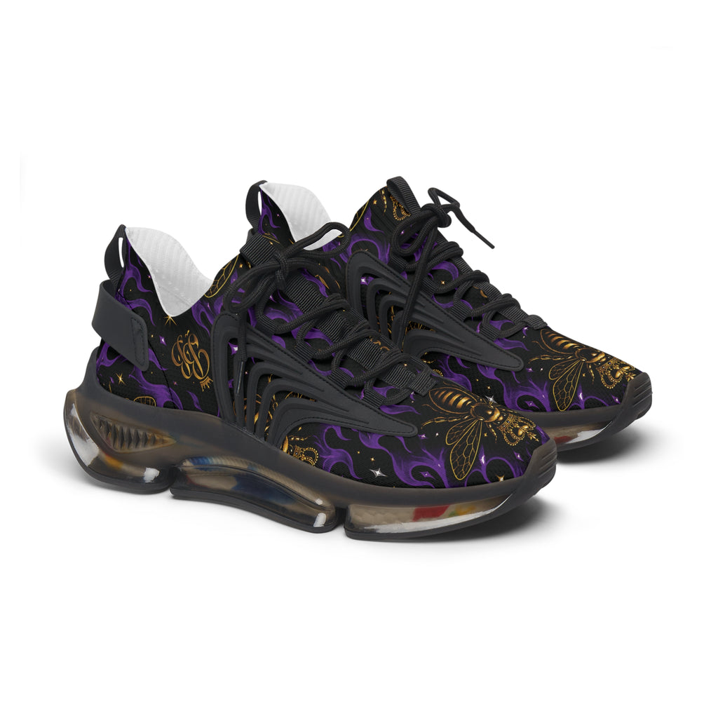 BeeBreezy Black Label Purple Flame Women’s Mesh Sneakers