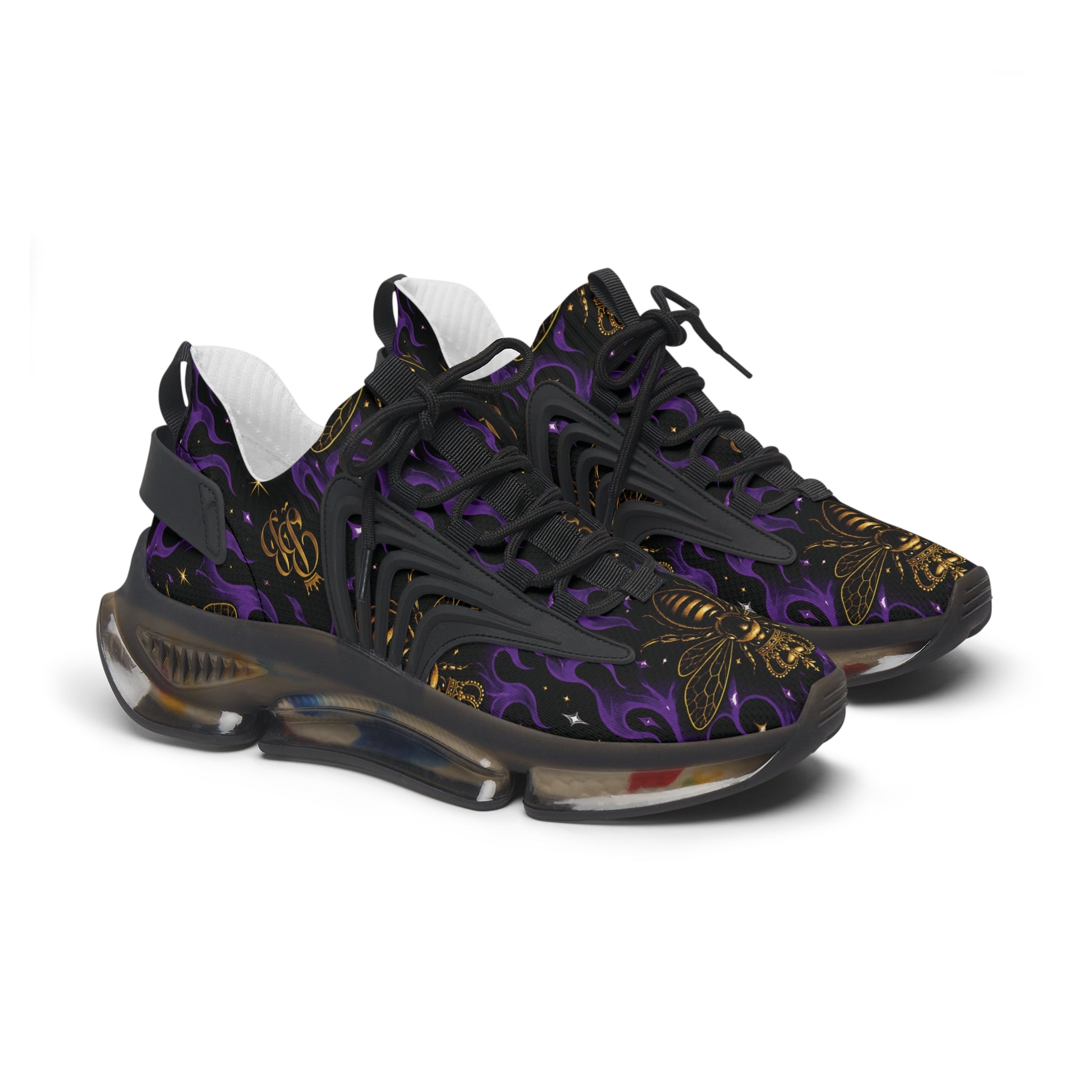 BeeBreezy Black Label Purple Flame Women’s Mesh Sneakers