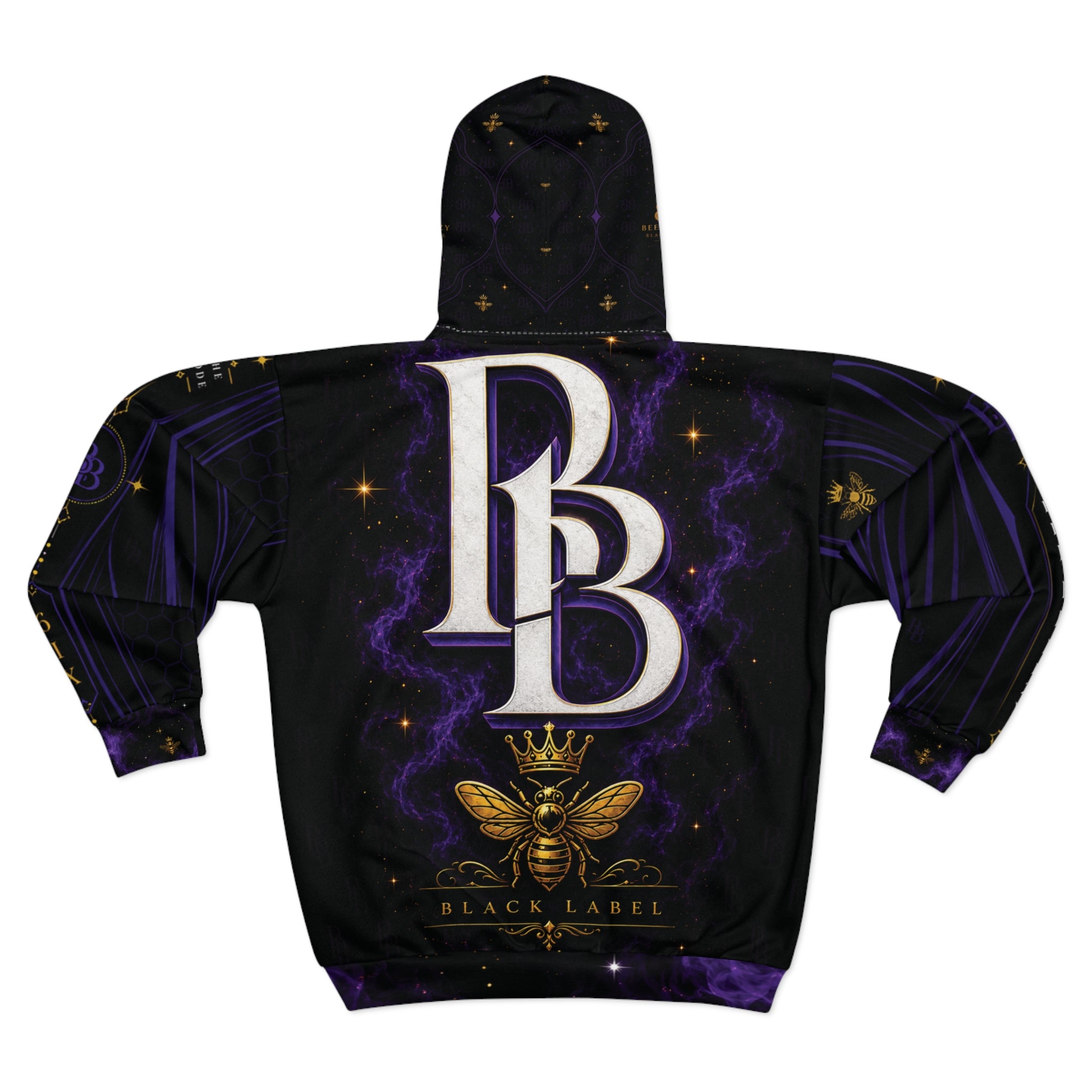 BeeBreezy Black Label Purple Storm Zip Hoodie – Unisex