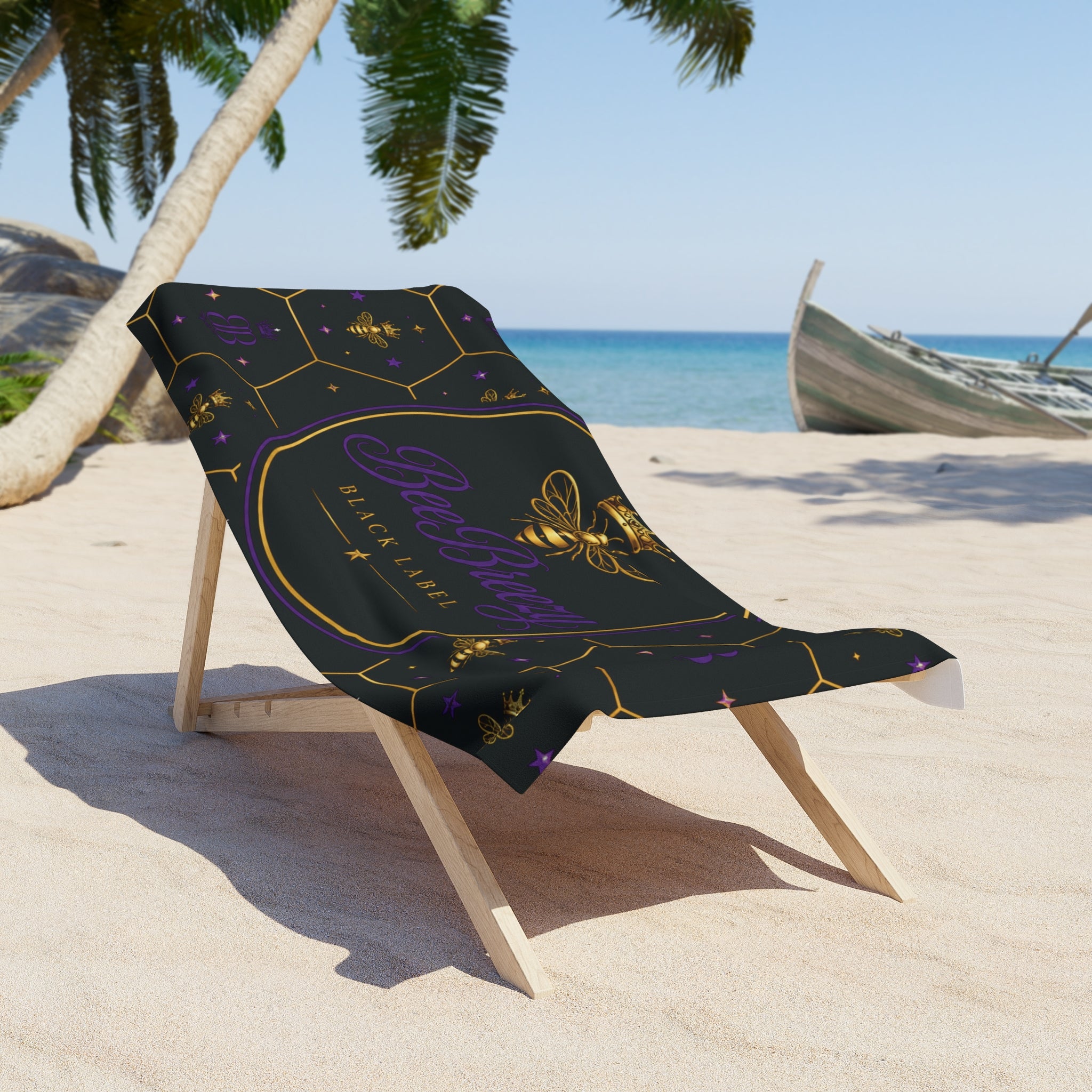 BeeBreezy Black Label Crowned Bee Luxury Towel