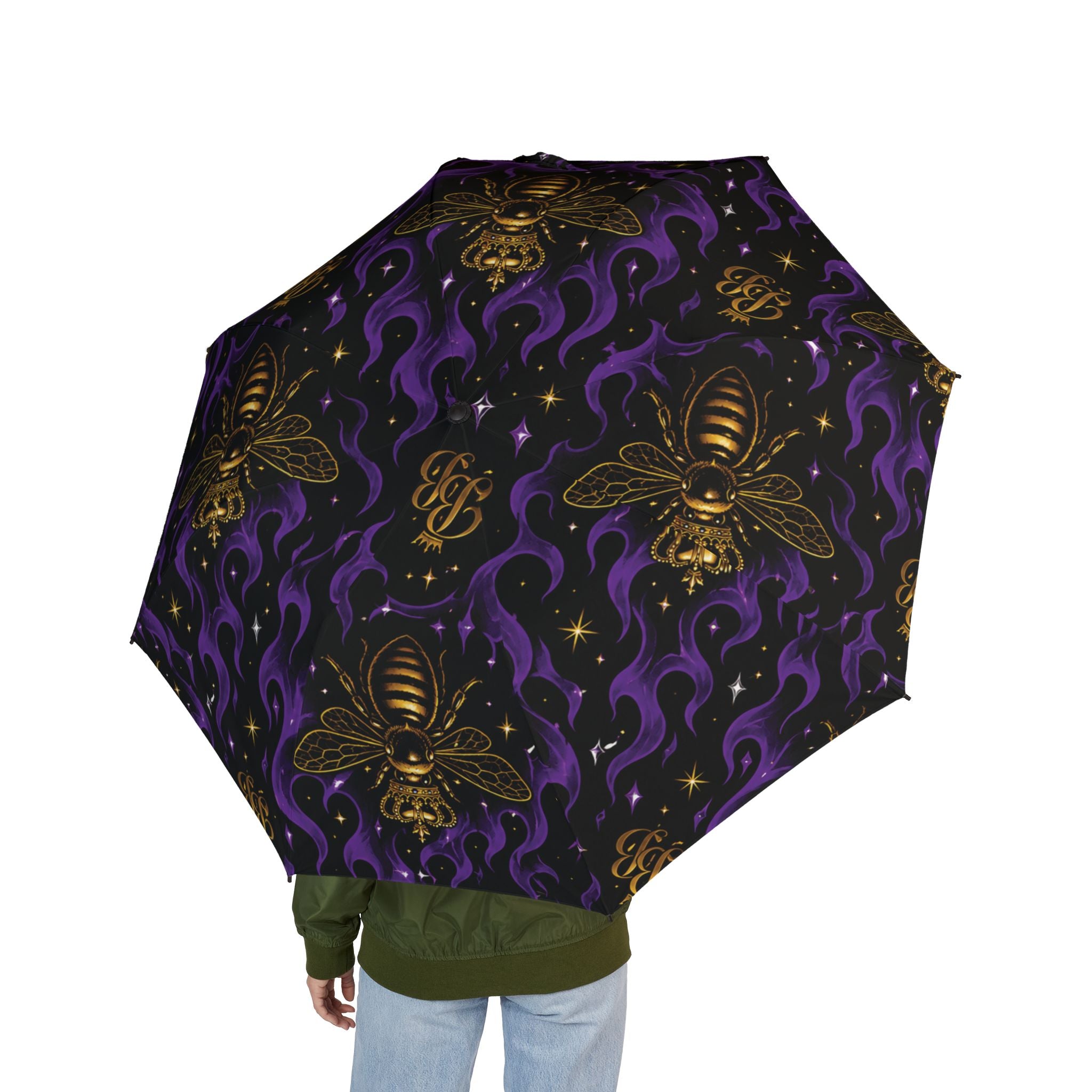 BeeBreezy Black Label Purple Flame Foldable Umbrella