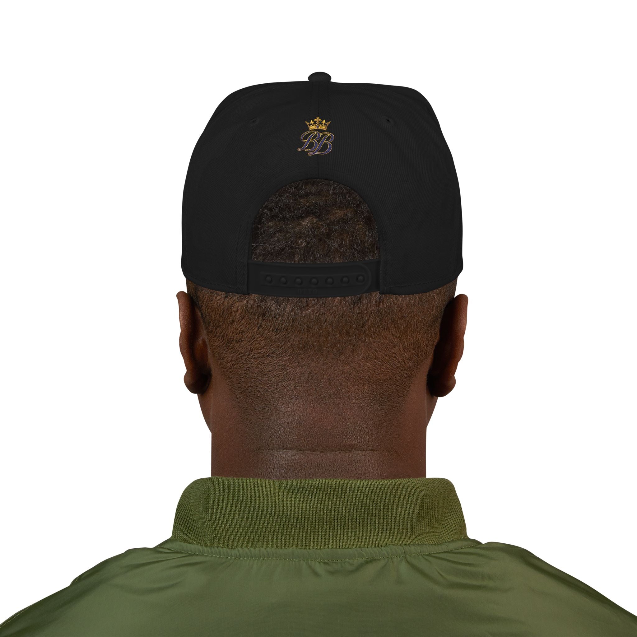 BeeBreezy Black Label Crowned Bee Embroidered Snapback Hat