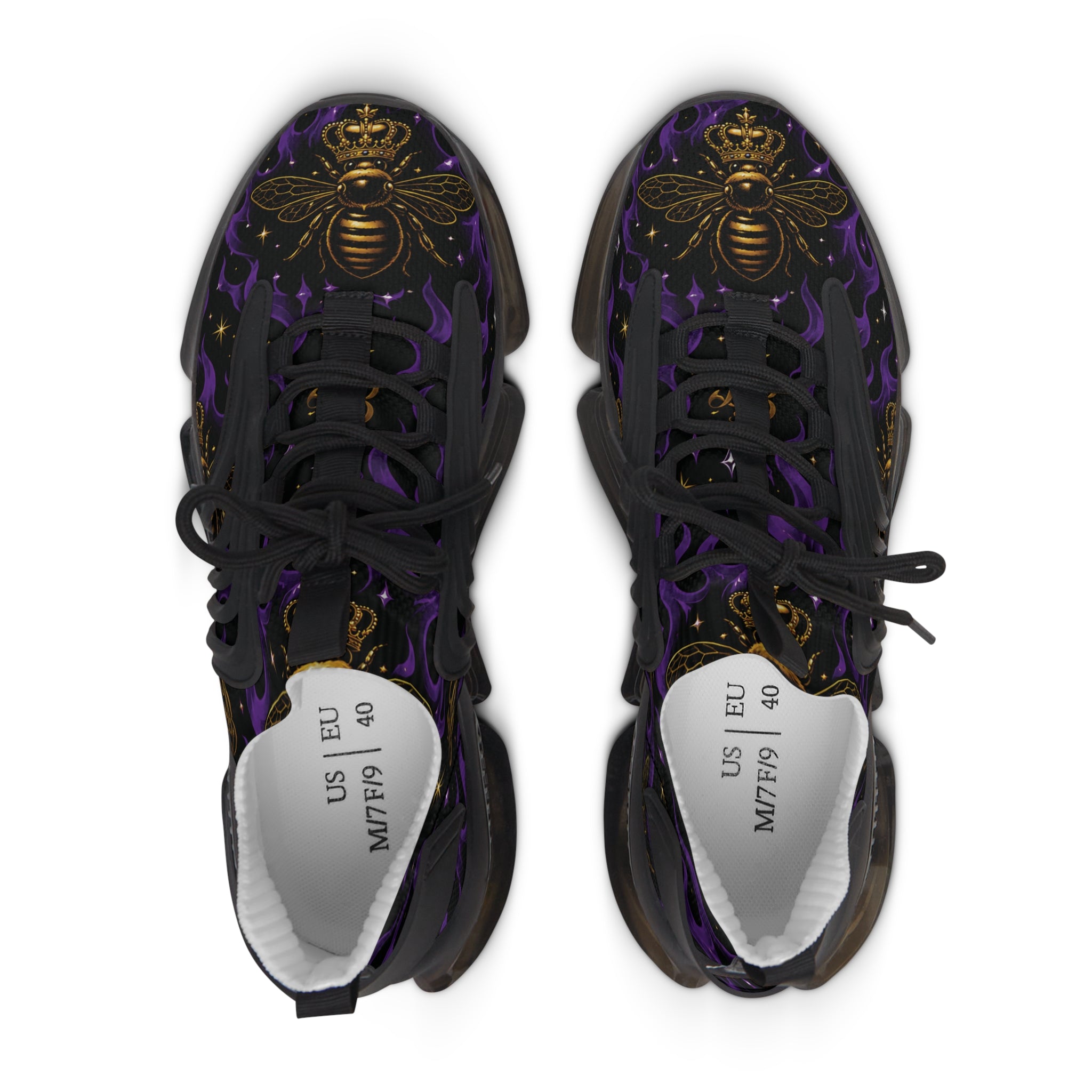BeeBreezy Black Label Purple Flame Women’s Mesh Sneakers