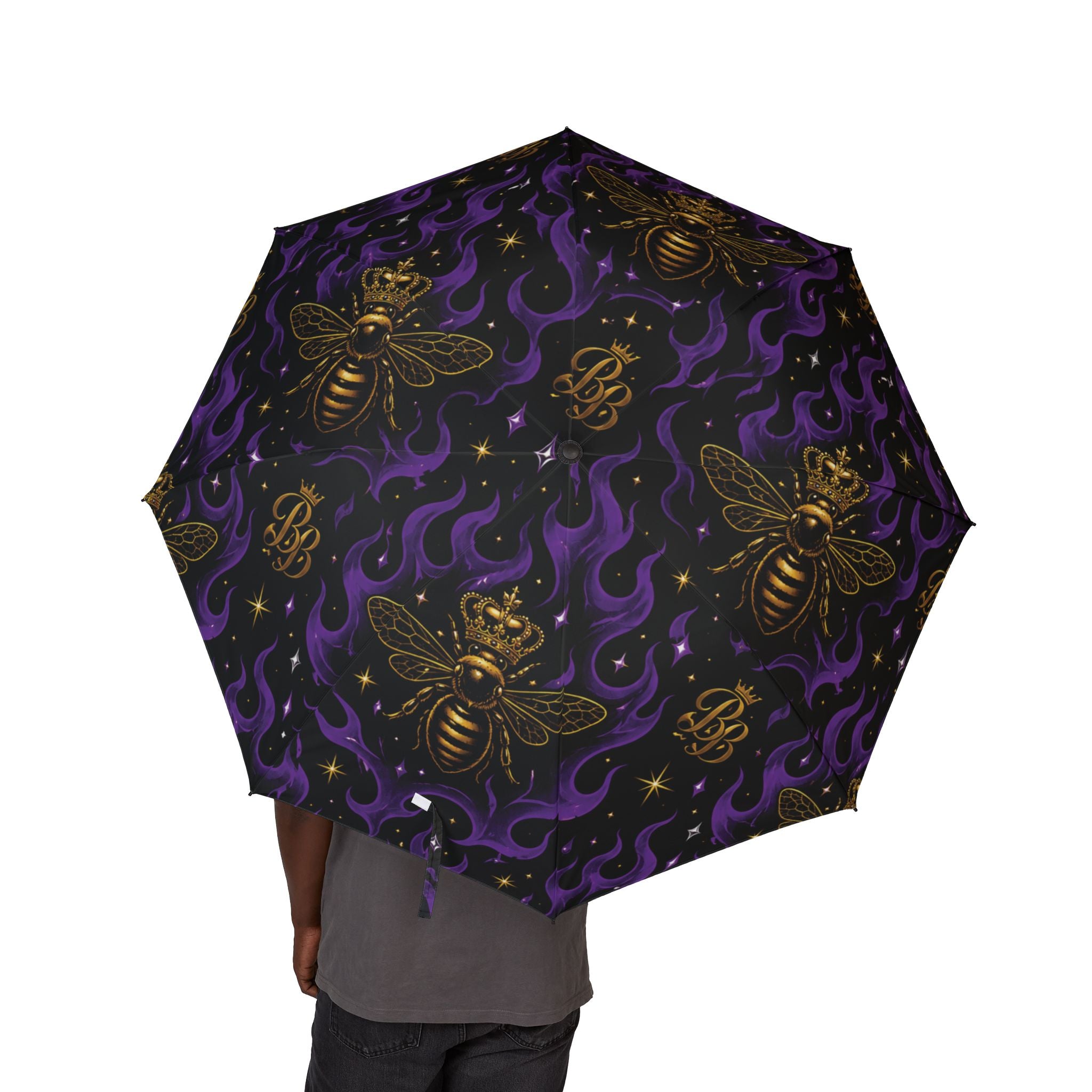 BeeBreezy Black Label Purple Flame Foldable Umbrella