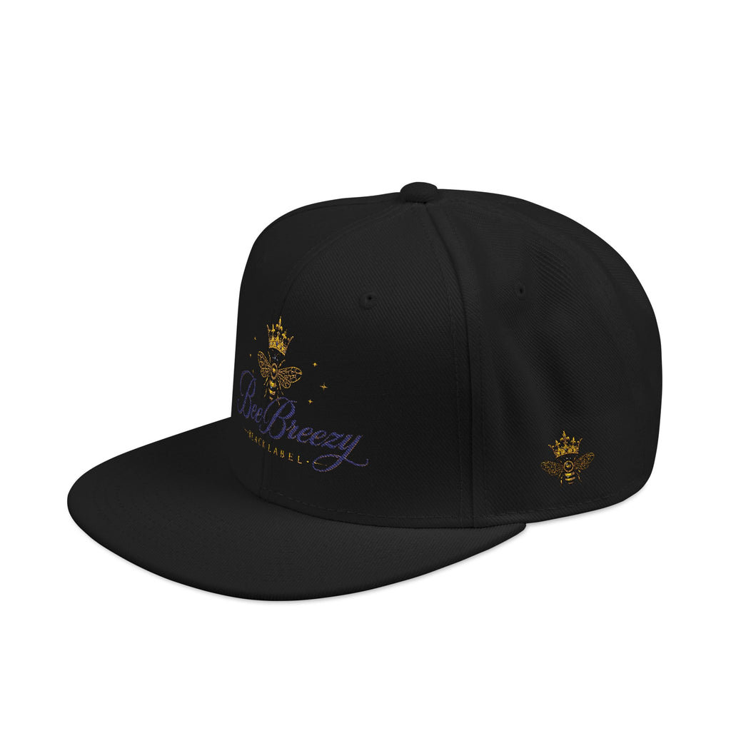 BeeBreezy Black Label Crowned Bee Embroidered Snapback Hat