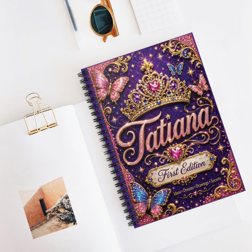 Personalized Princess Spiral Notebook — "First Edition" Custom Name Journal