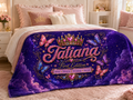 Personalized Princess Plush Blanket — Royal Purple Galaxy Name Throw