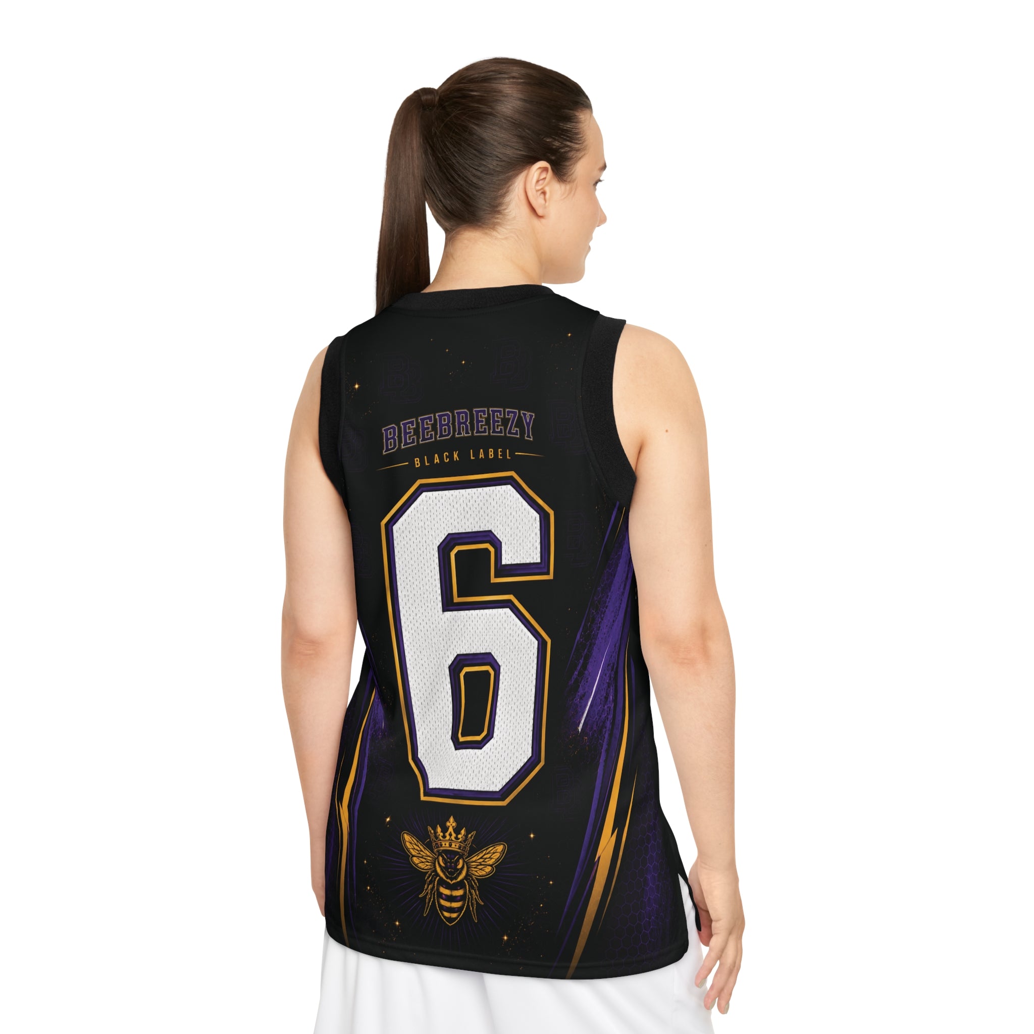 BeeBreezy Black Label Crowned Hive Basketball Jersey – Unisex