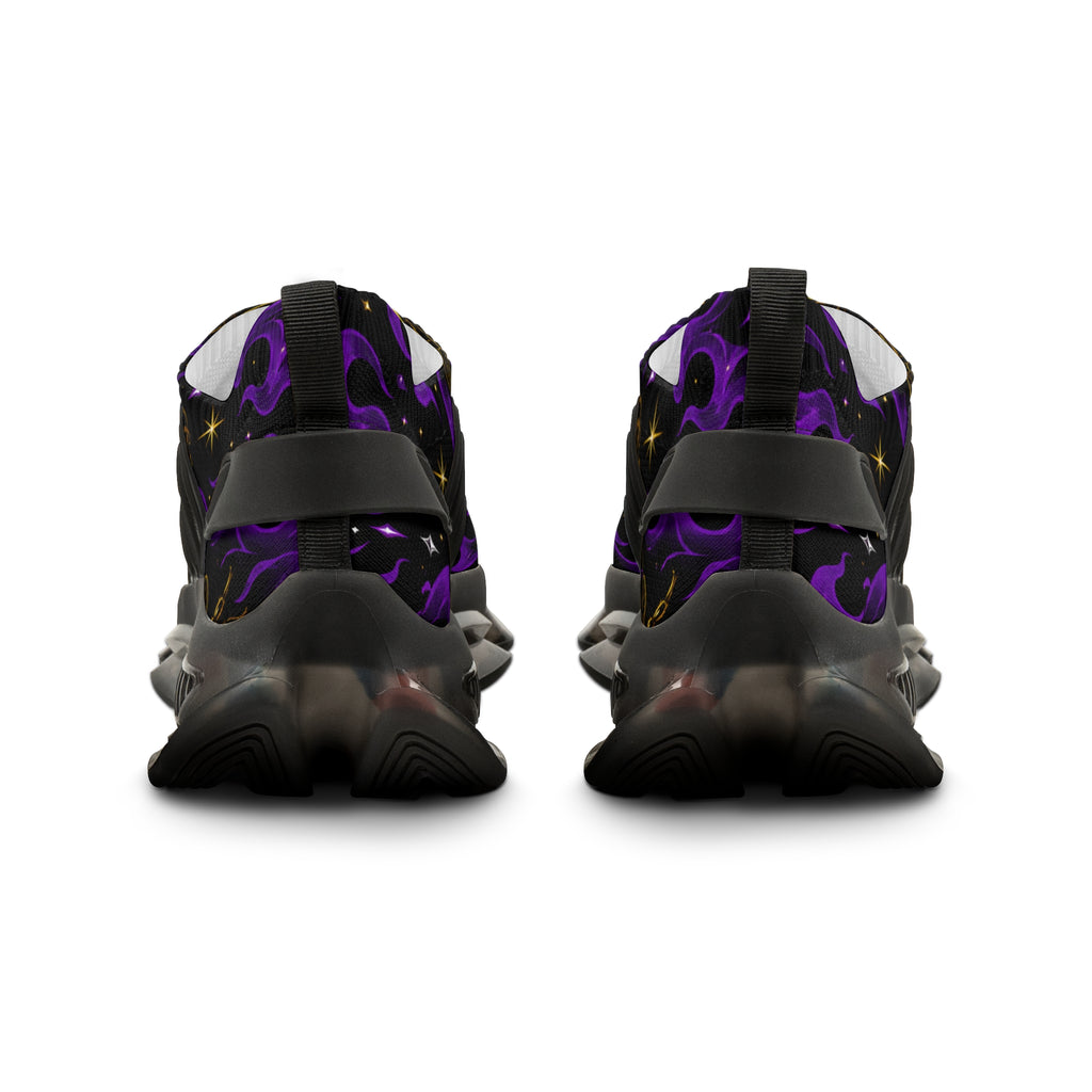 BeeBreezy Black Label Men's Purple Flame Mesh Sneakers