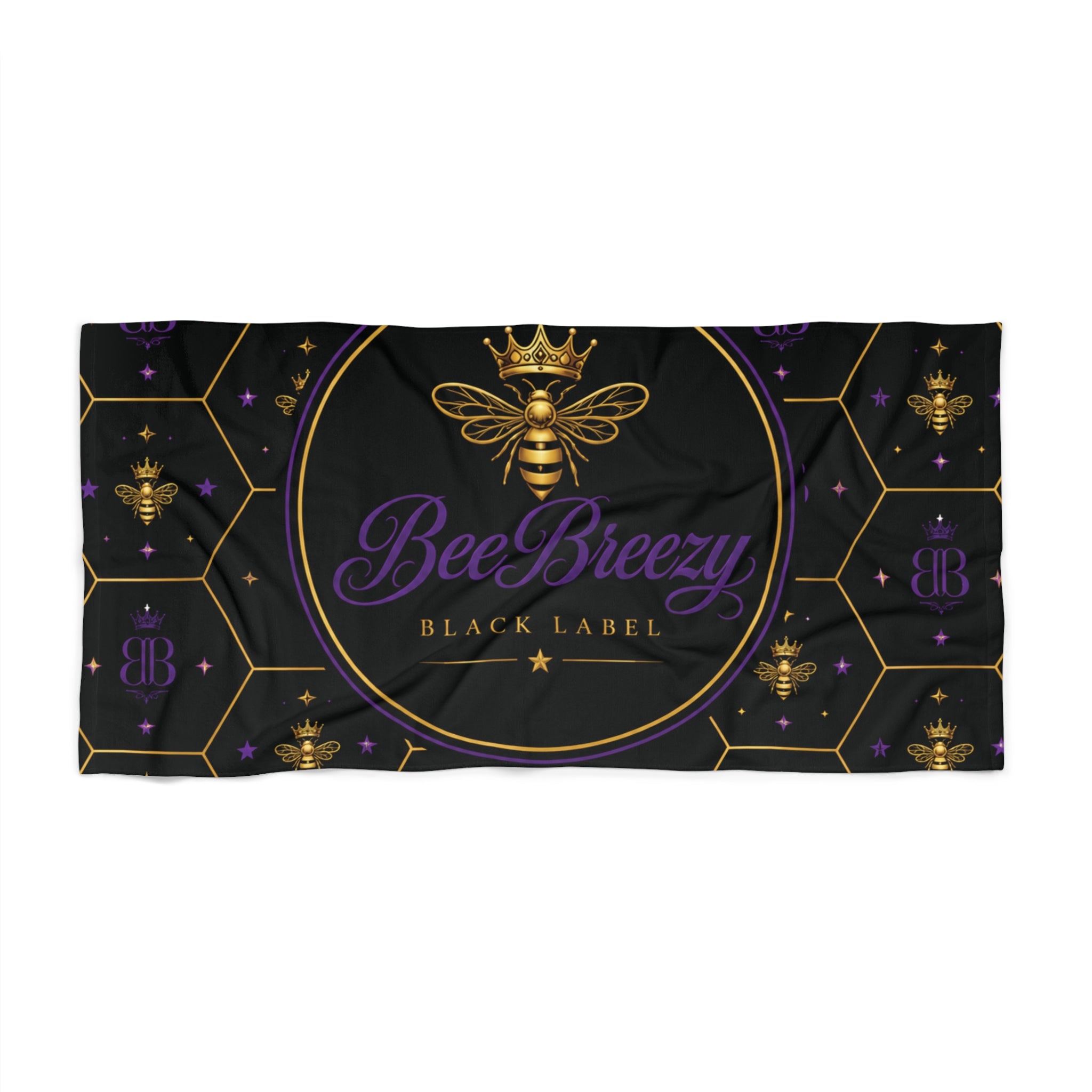 BeeBreezy Black Label Crowned Bee Luxury Towel
