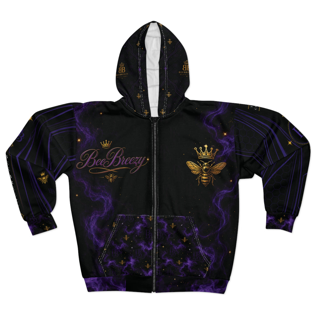 BeeBreezy Black Label Purple Storm Zip Hoodie – Unisex