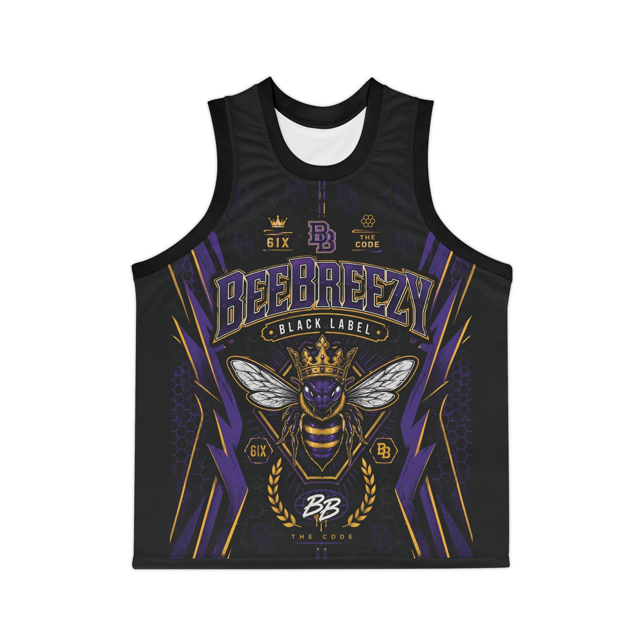 BeeBreezy Black Label Crowned Hive Basketball Jersey – Unisex