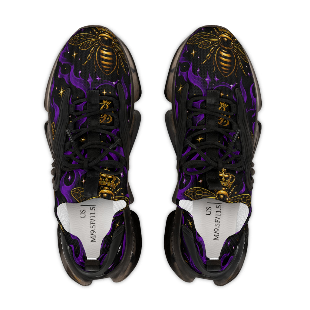 BeeBreezy Black Label Men's Purple Flame Mesh Sneakers