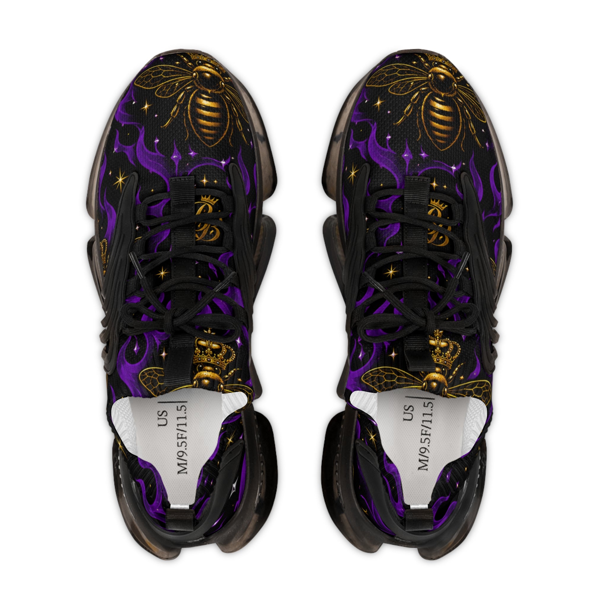 BeeBreezy Black Label Men's Purple Flame Mesh Sneakers
