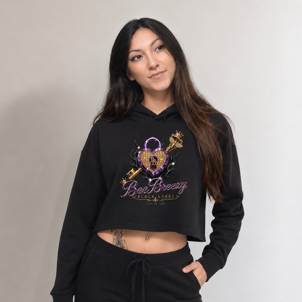 BeeBreezy Black Label “Too Rare To Replace” Women’s Cropped Hooded Sweatshirt