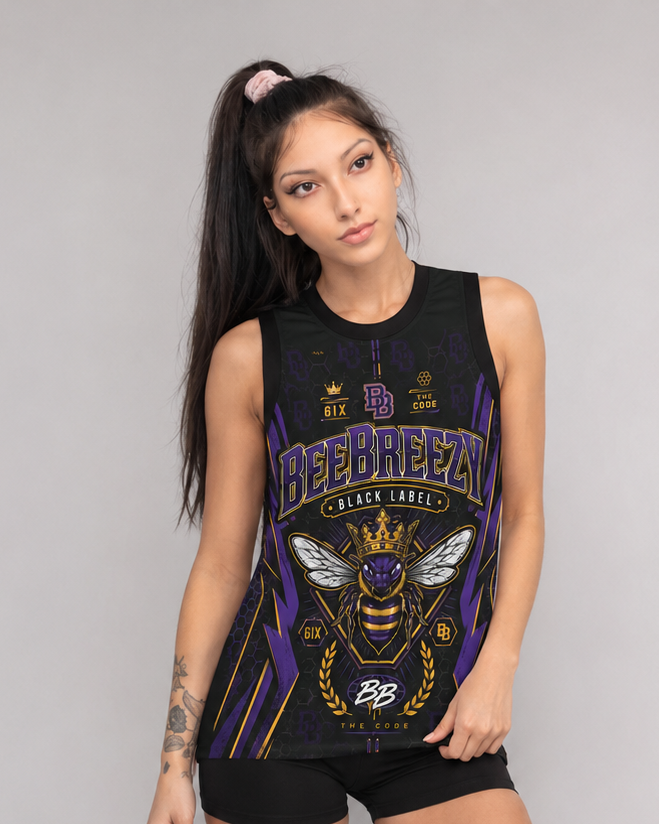 BeeBreezy Black Label Crowned Hive Basketball Jersey – Unisex